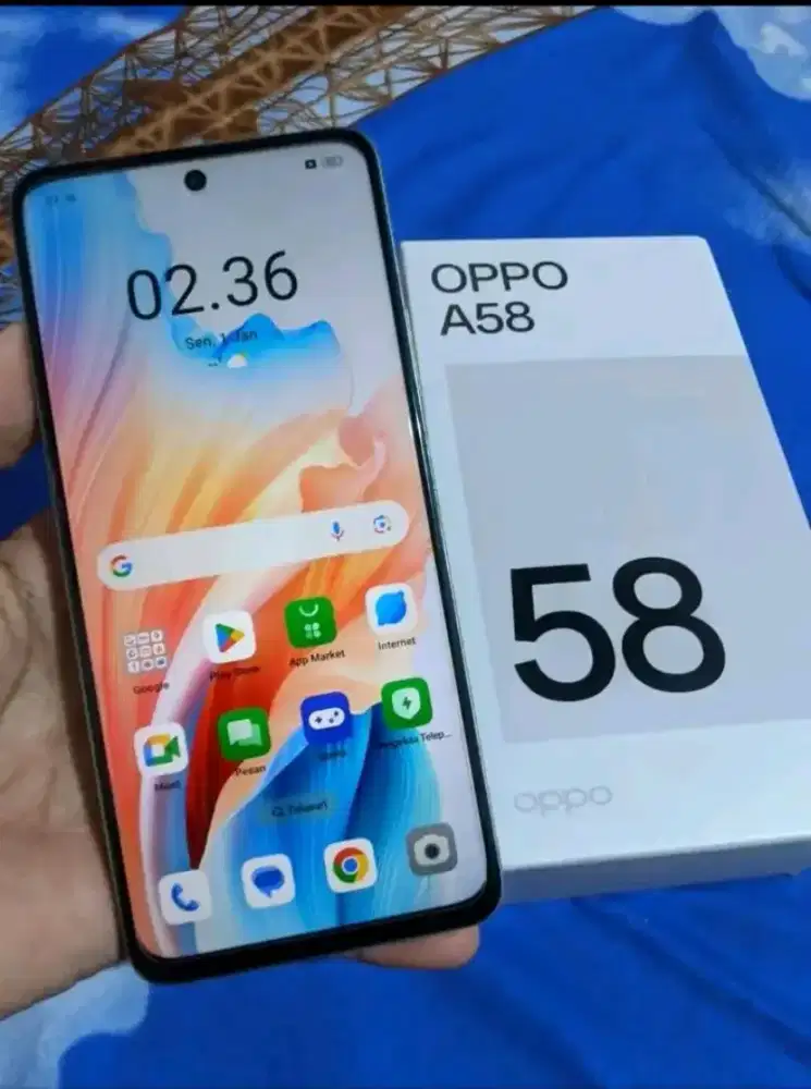Oppo A58 ram 6+6/128 Original udah NFC fullset ori mulus nominus