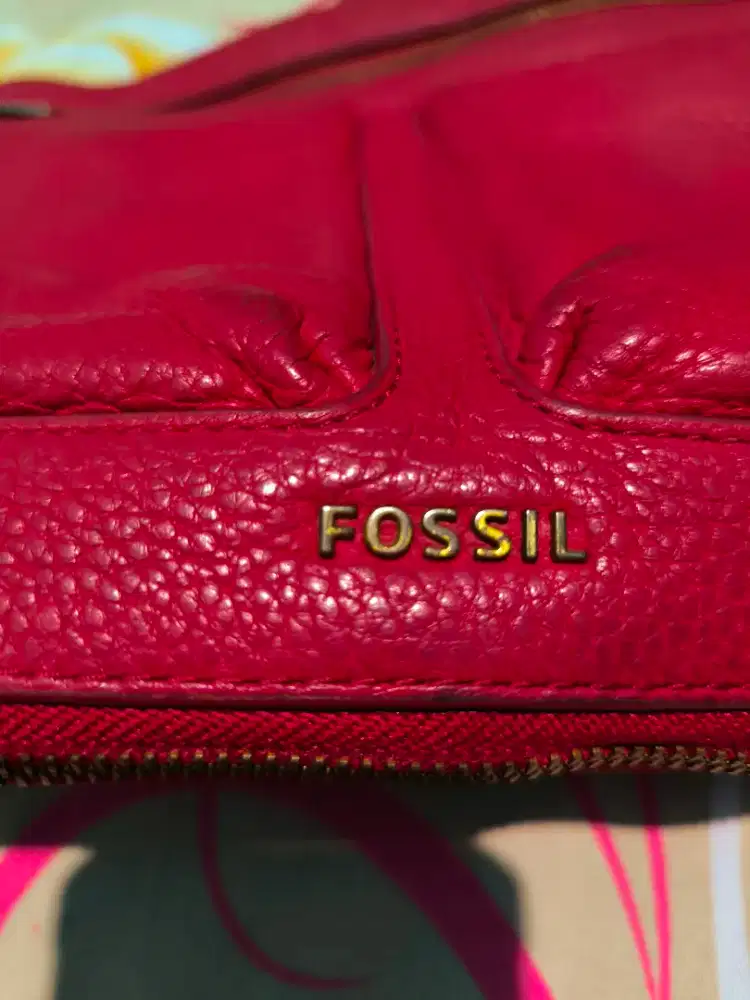 tas Fossil asli kulit