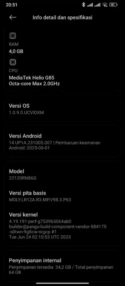 siomi redmi 12 c. ram4/64 hp+casan.