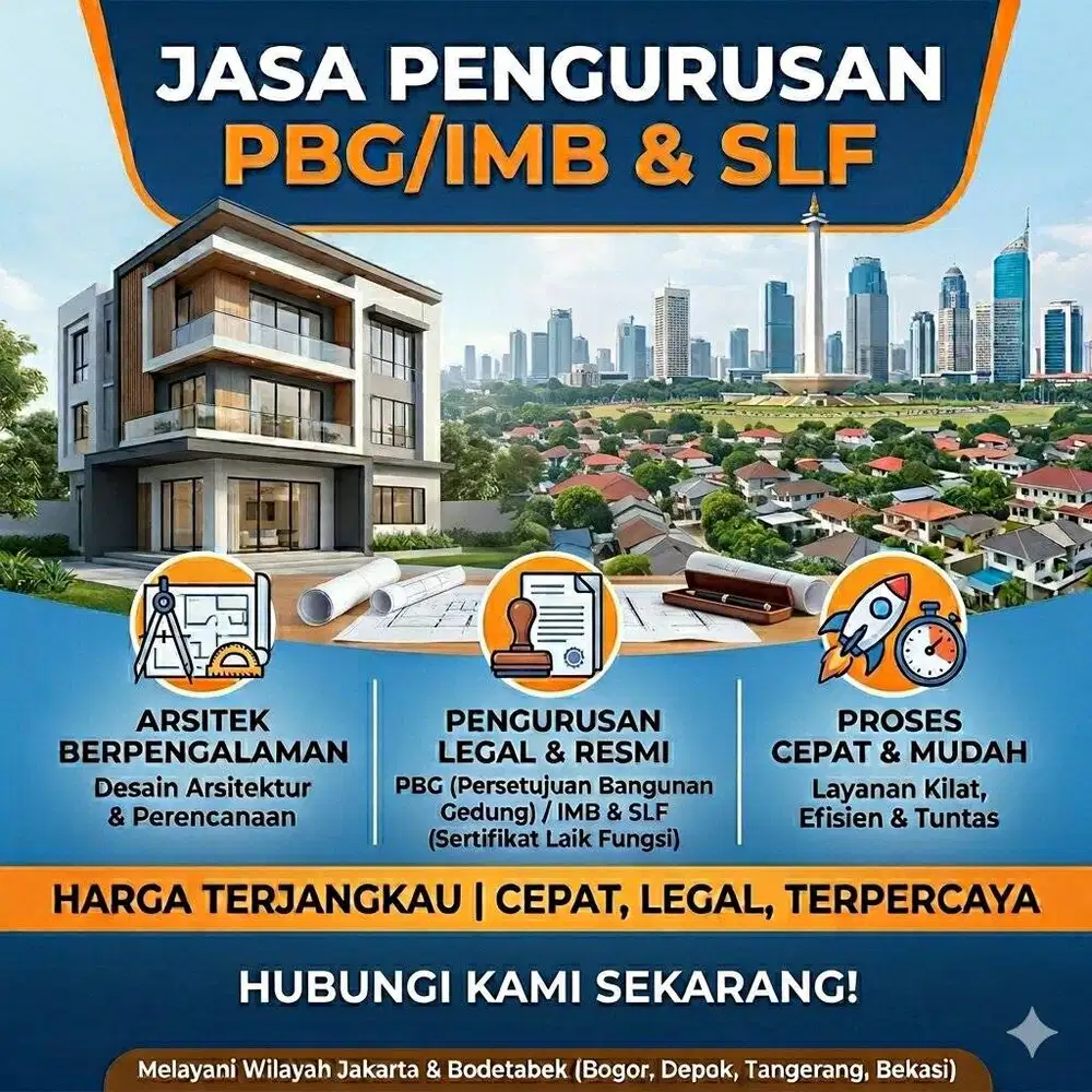 JASA PENGURUSAN PBG / IMB, GAMBAR ARSITEK, & SLF (JAKARTA & BODETABEK)