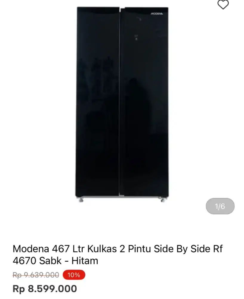KULKAS SBS MODENA RF 4670 SABK 467LTR