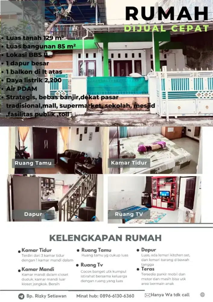 Dijual cepat rumah BBS2