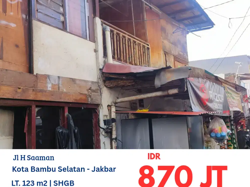 HFN0350 rumah tua+warung+kontrakan di daerah Kota Bambu Selatan Jakarta Barat