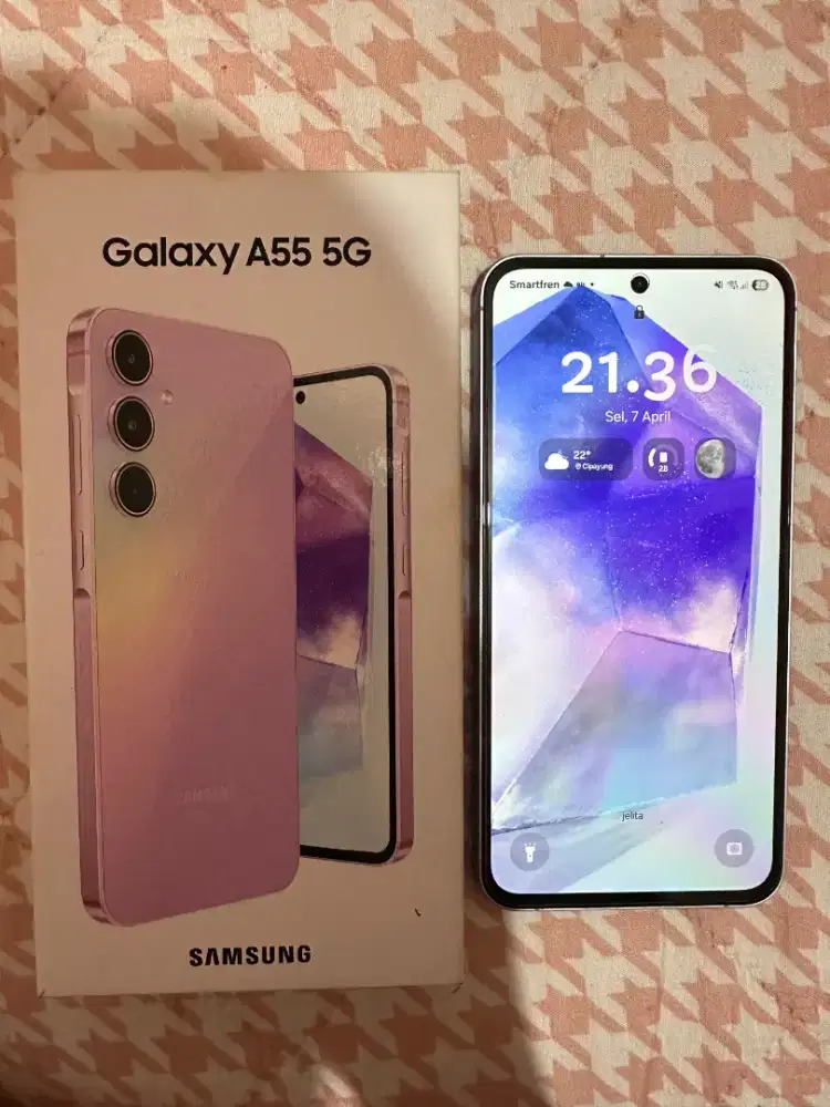 JUAL HP SAMSUNG A55 5G RAM 8/256 WARNA LILAC