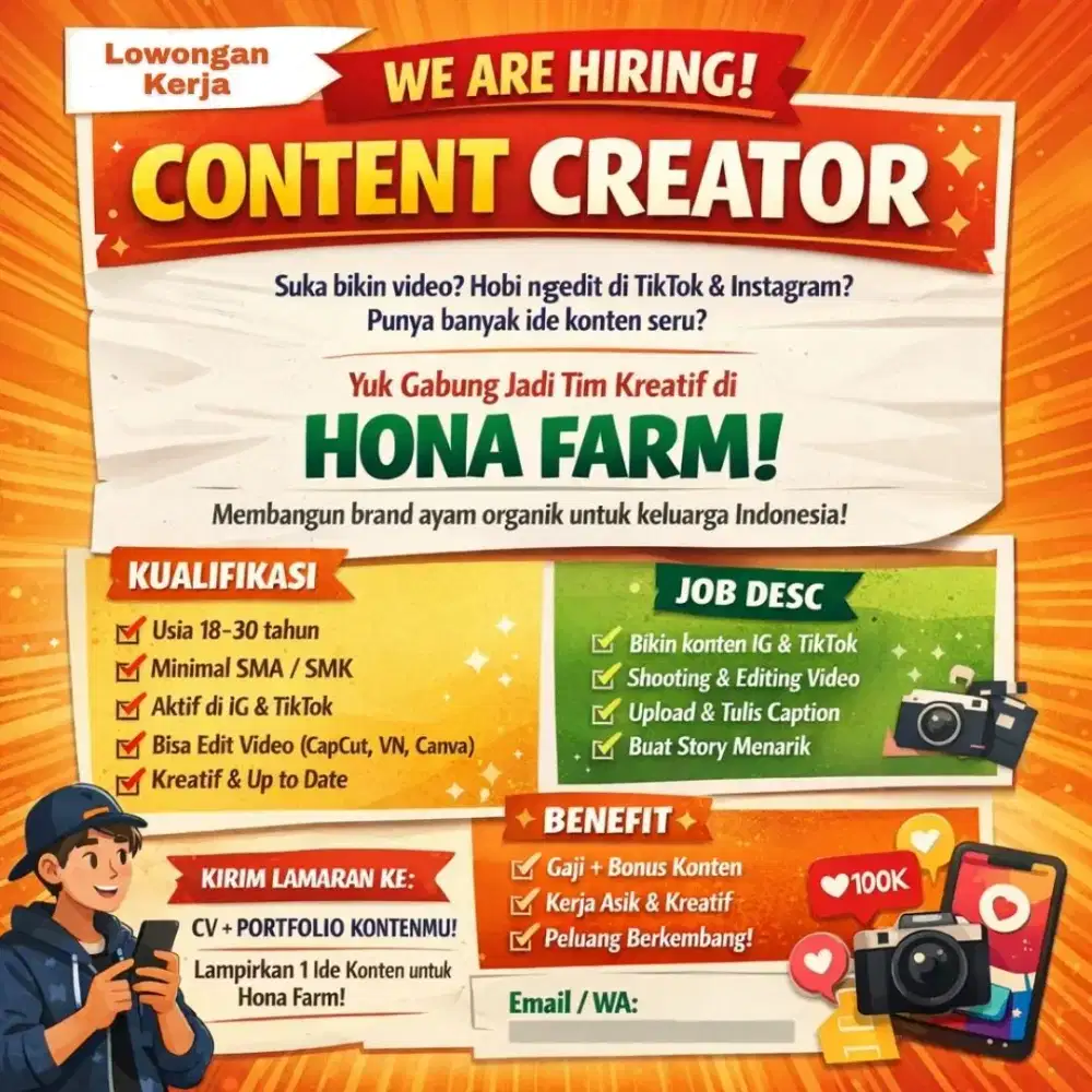 Lowongan Konten Kreator & Media Sosial