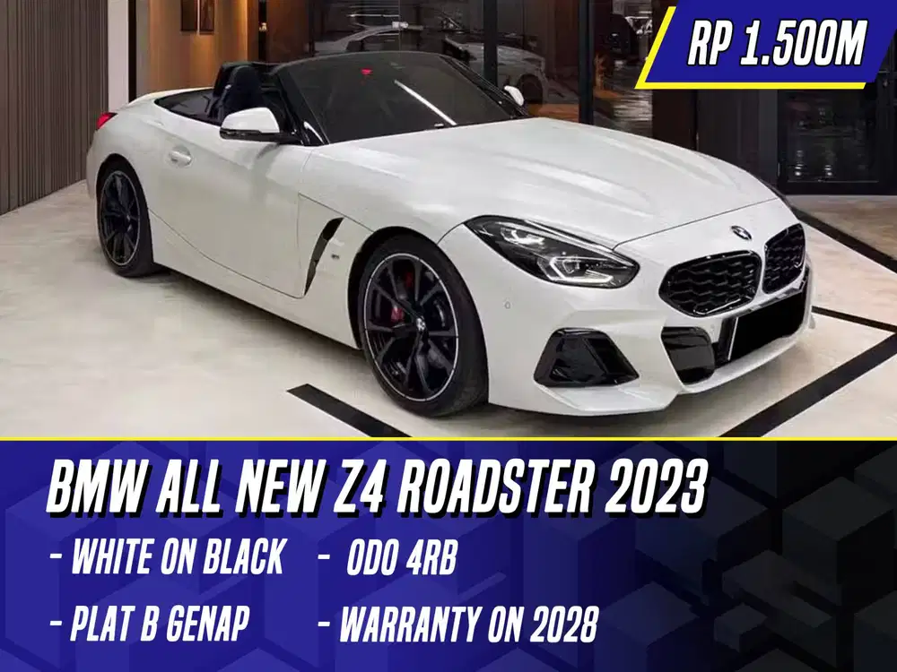 BMW All New Z4 Roadster M40i 2023 White on Black Putih Z 4 M40 i 3.0