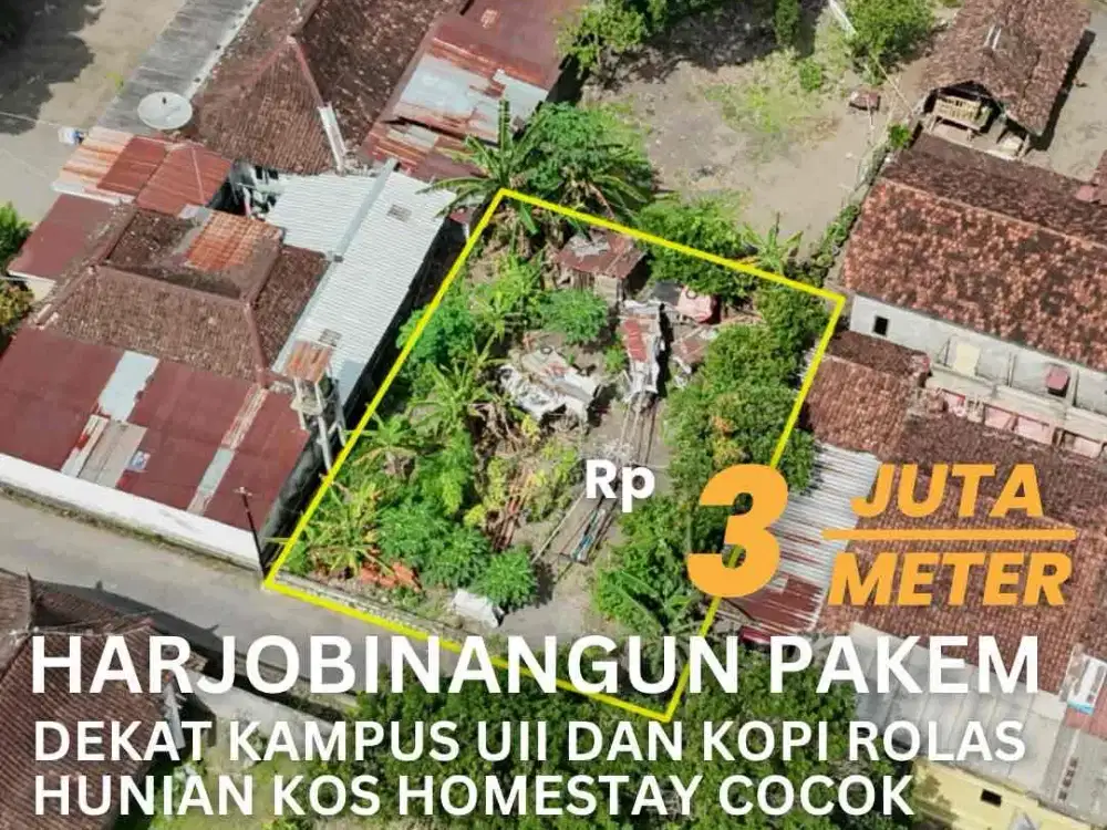 Jual Tanah Dekat UII dan Kopi Rolas Akses Mudah Cocok Hunian Kos Maupun Homestay