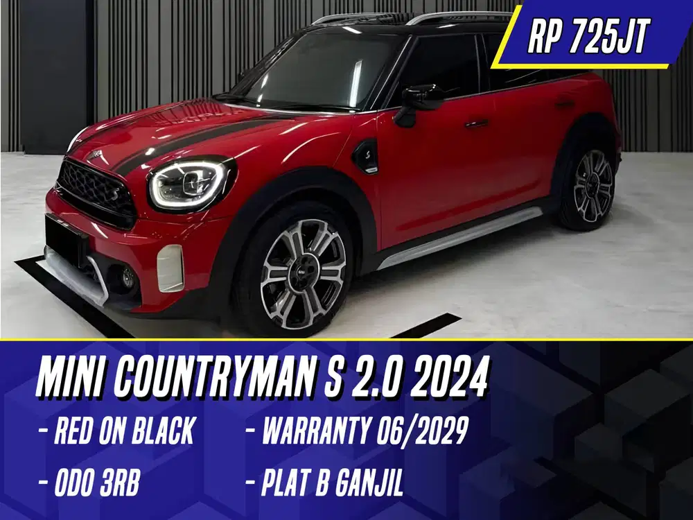Mini Countryman S 2.0 2024 NIK 2023 Red on Black Merah