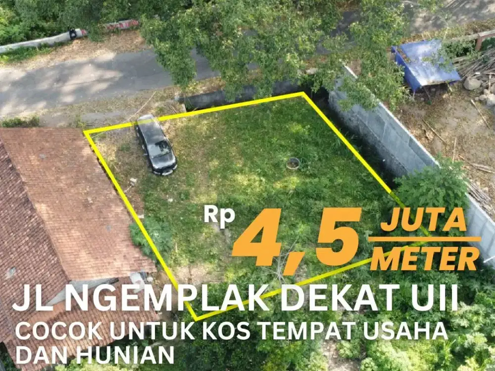 Jual Tanah Pekarangan Dekat UII Pinggir Jalan Ngemplak Umbulmartani Akses Mudah