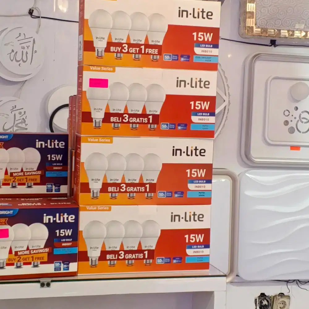 Lampu LED inlite paket isi 4 garansi 1 tahun