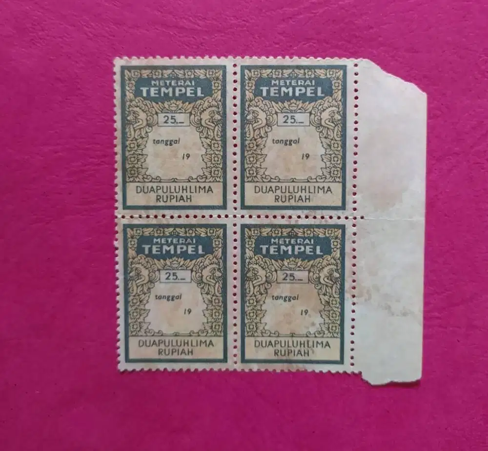 Dijual Materai Tempel Lama 25 Rupiah Belum Pernah Terpakai Jamin Asli