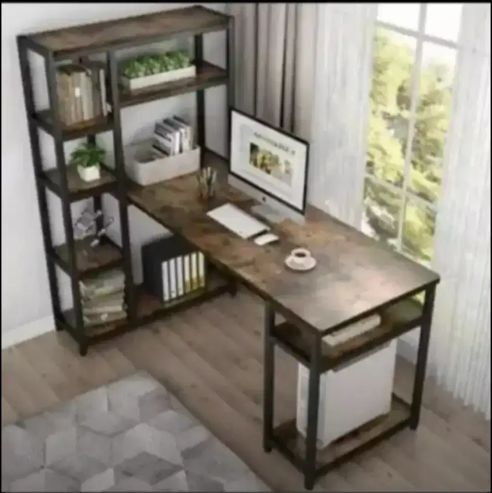 meja rak kantor modern industrial