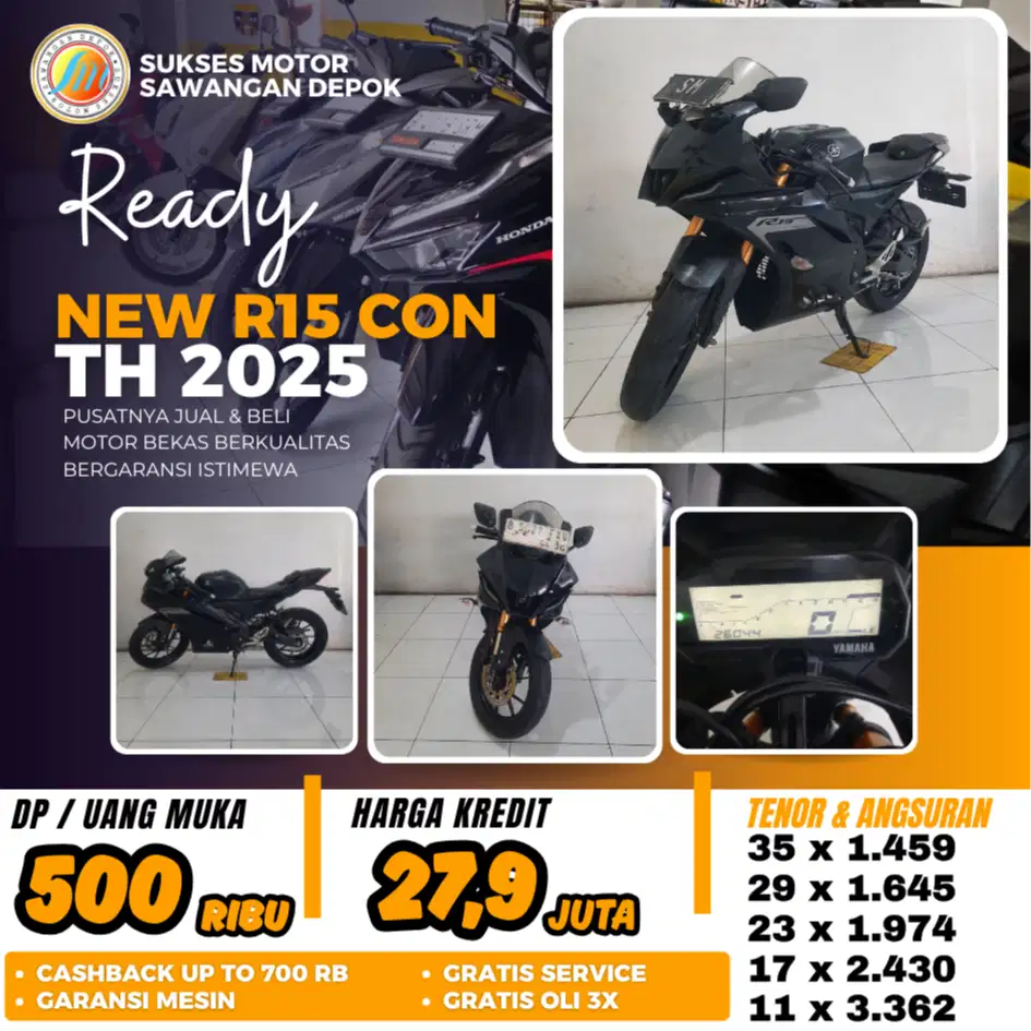 NEW R15 V4 CON TH 2025 UNIT MULUS ISTIMEWA BISA KREDIT DI SUKSES MOTOR