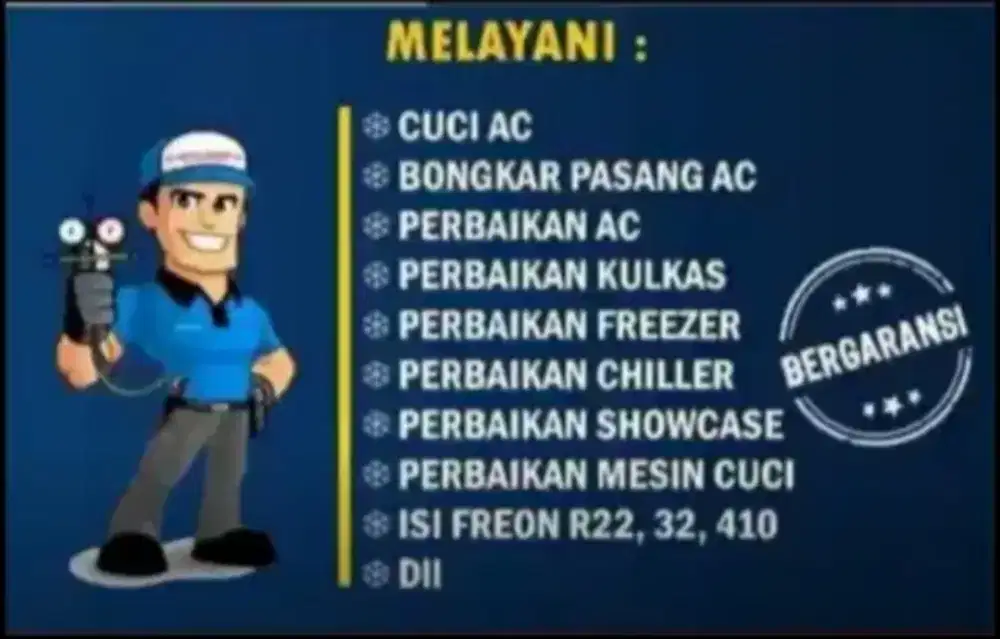 Jasa panggilan service AC kulkas mesin cuci flezer pompa air