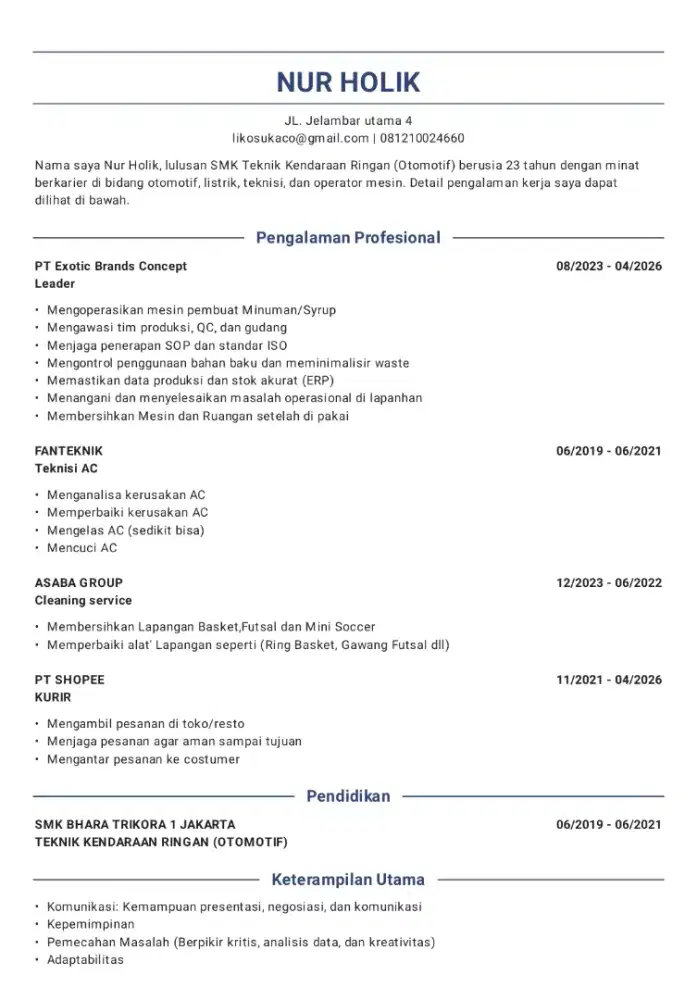 BUTUH KERJA BUAT NAFKAH