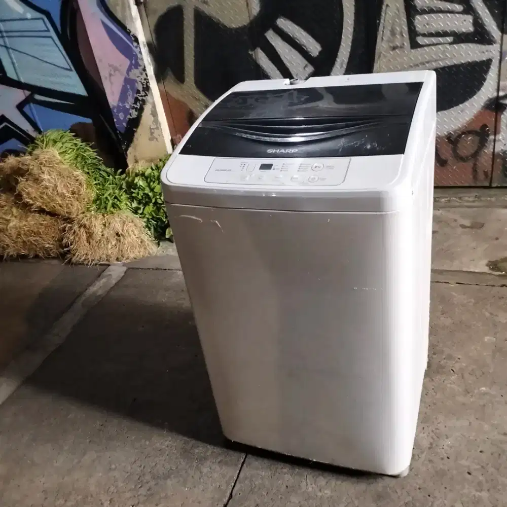 Jual mesin cuci satu tbng otomatis merk SHARP ukrn 8kg kondisi normal