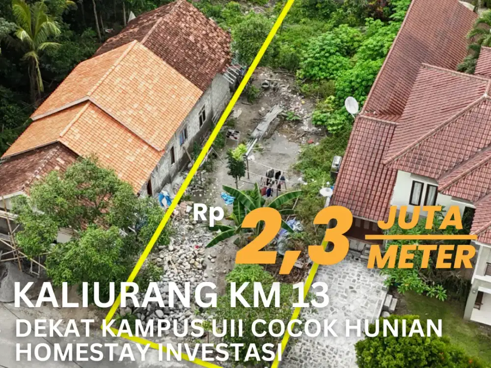 Jual Tanah Pekarangan Dekat UII Cocok Untuk Hunian Kos Maupun Homestay