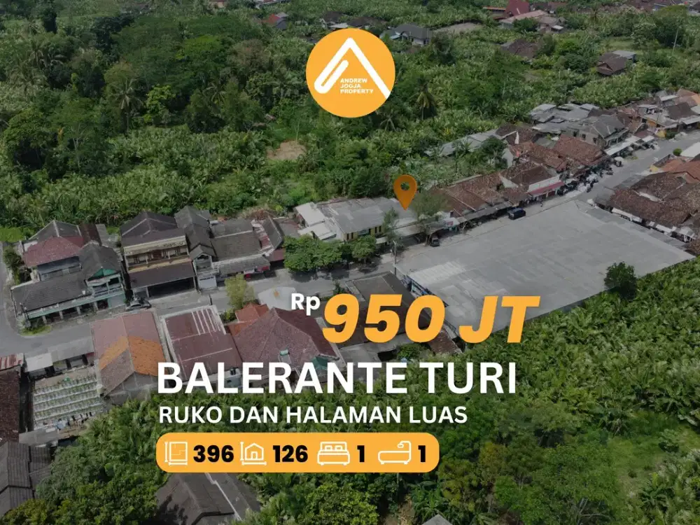 Jual Ruko Turi Balerante Halaman Belakang Luas