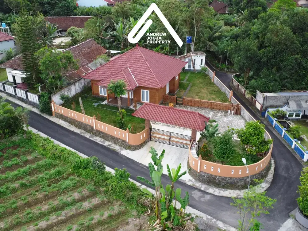 Jual Rumah Villa Nuansa Limasan View Sawah Turi Bangunkerto Siap Huni