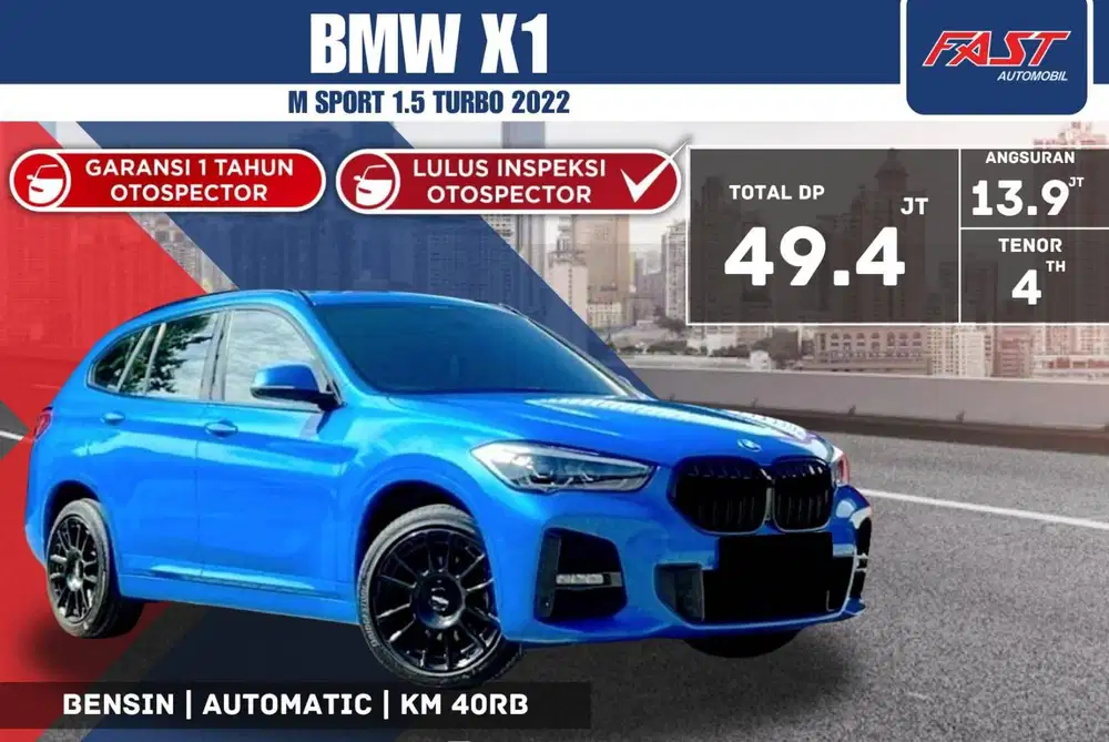BMW X1 M SPORT 2022 PANORAMIC LOW KM.40RB & PAJAK PANJANG WARRANTY ON