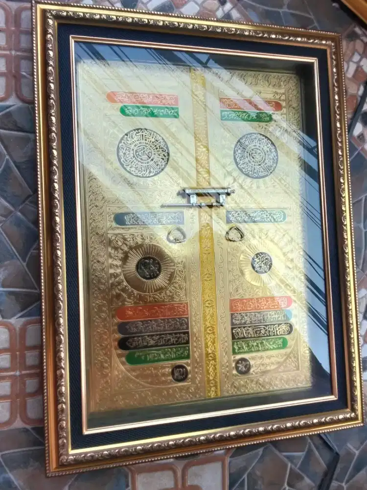 Hiasan Dinding Islami Replika Pintu Ka'bah Premium Gold Chrome