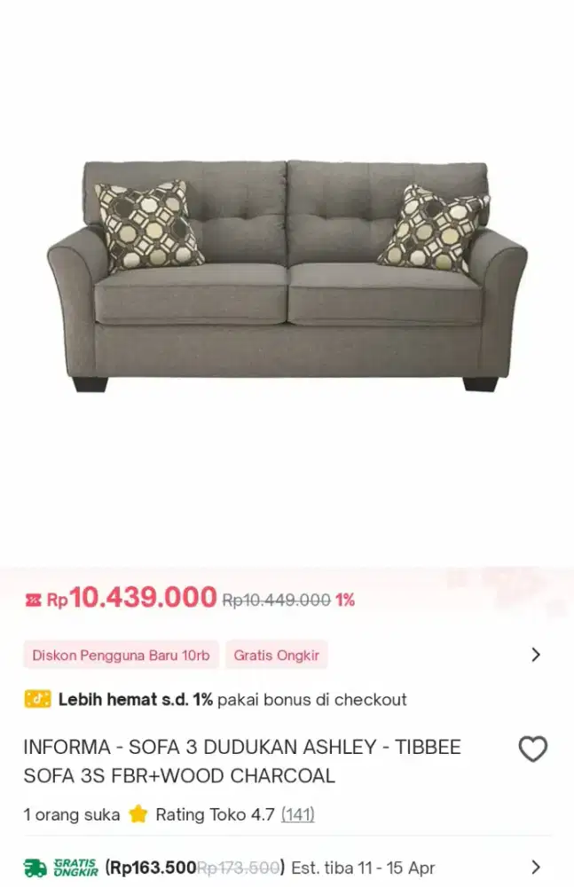 Sofa Informa Ashley Istimewa Mulus Sofa Panjang untuk 3 Orang