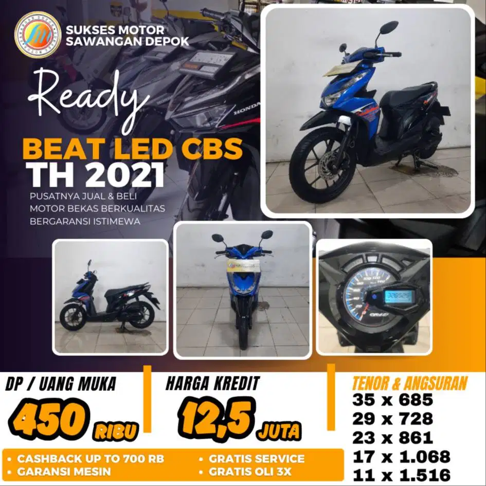 PROMO CASH KREDIT BEAT LED TH 2021 UNIT MULUS BERGARANSI SUKSES MOTOR
