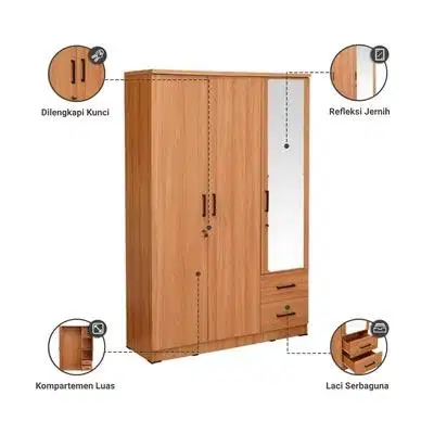 Lemari Pakaian Livia 3 Pintu