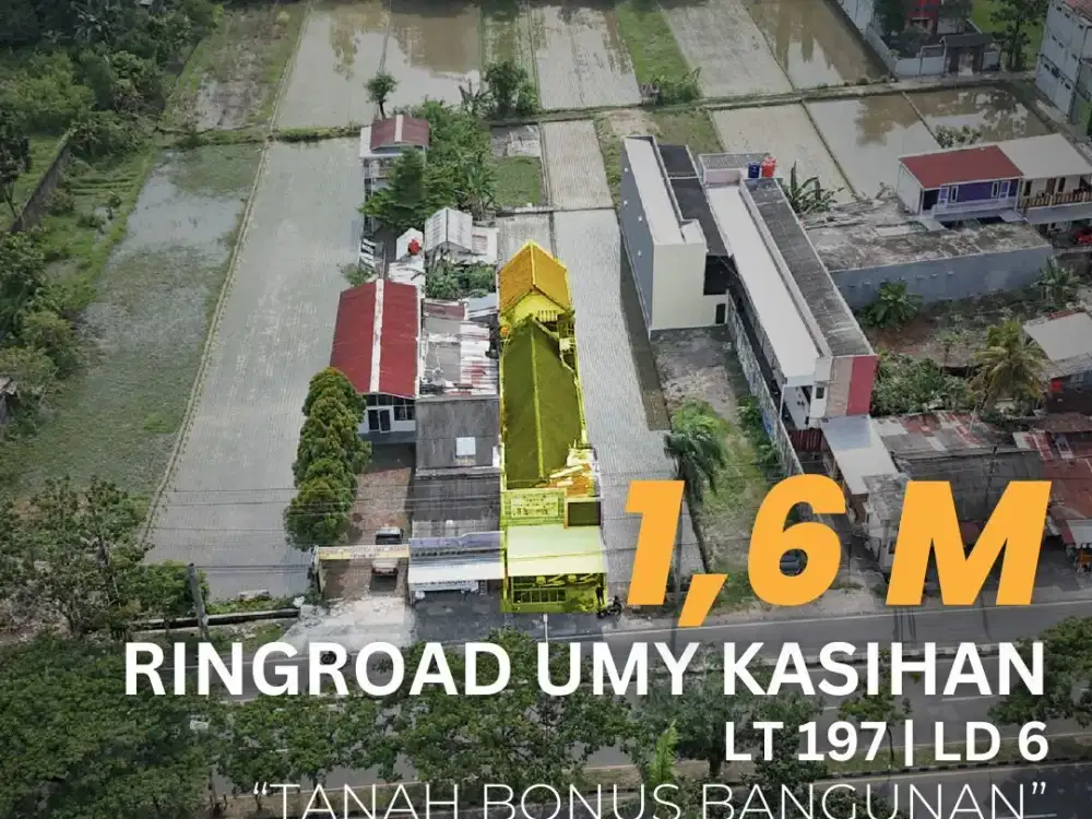Jual Tanah Bonus Bangunan Pinggir Jalan Ringroad UMY Ukuran Kecil Nego Sampai Deal