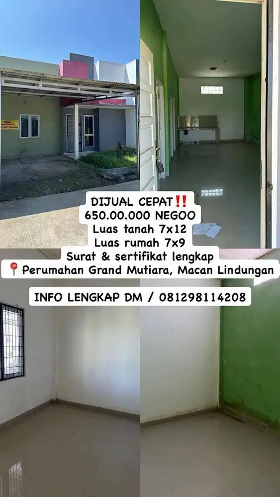 JUAL RUGI RUMAH DI MACAN LINDUNGAN NEGO SAMPAI JADI