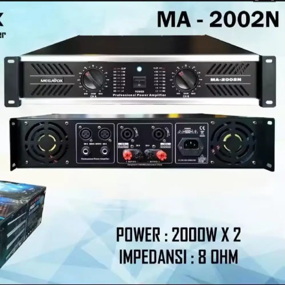 Power megavox MA2000N & box speaker 12in legacy