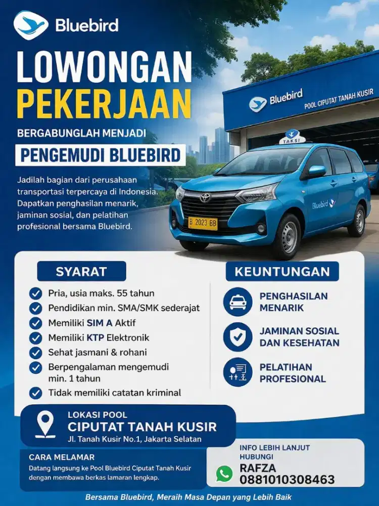Lowongan kerja Pengemudi Bluebird