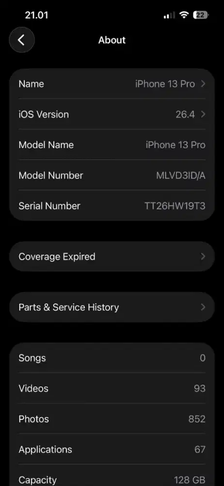 iPhone 13 pro 128 id/a