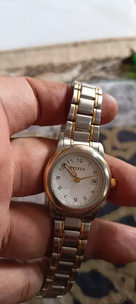 Jam tangan titus Quartz normal Ori jam saja size 27mm rantai bb 60kg