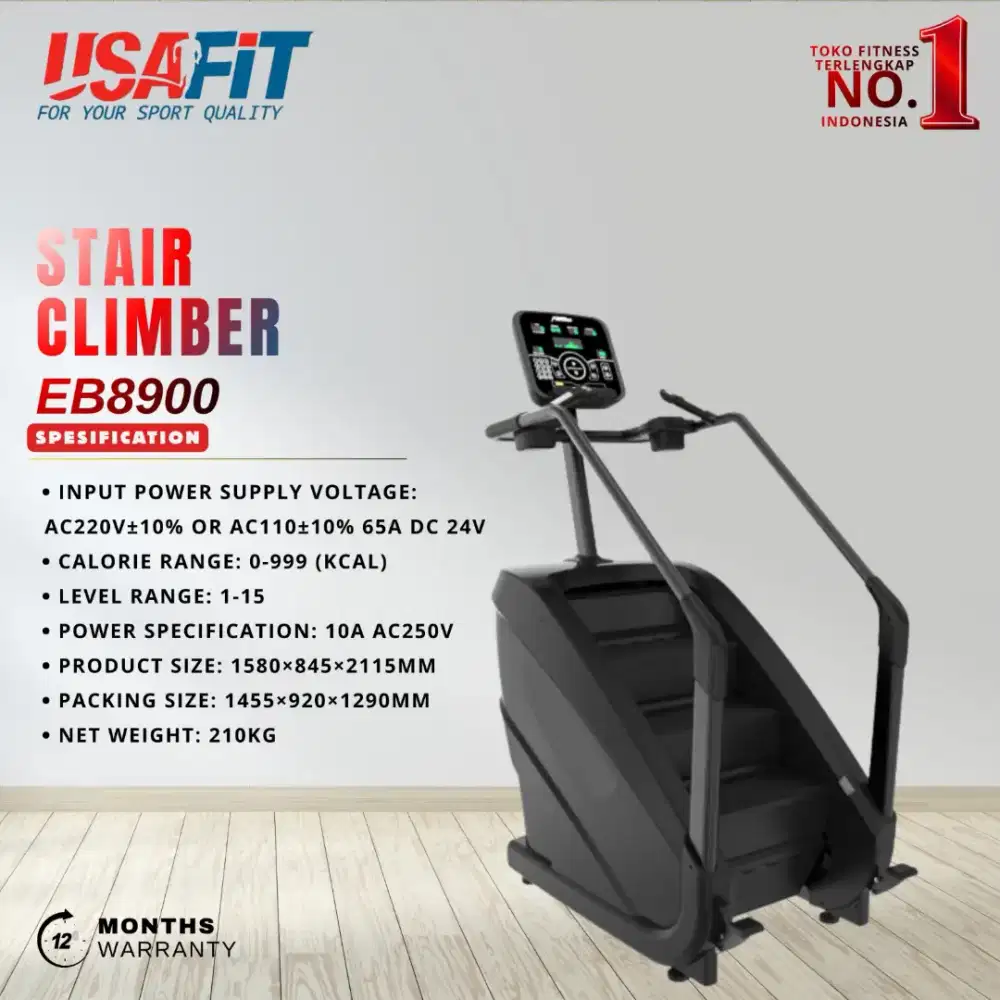 Stairs Climbers Usafit EB8900 Alat Fitness Gym Import