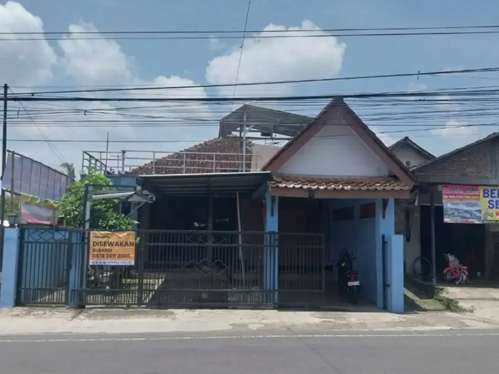 DISEWAKAN RUMAH LOKASI STRATEGIS DI PINGGIR JALAN RAYA WONOSARI SENDANGTIRTO BERBAH SLEMAN JOGJA