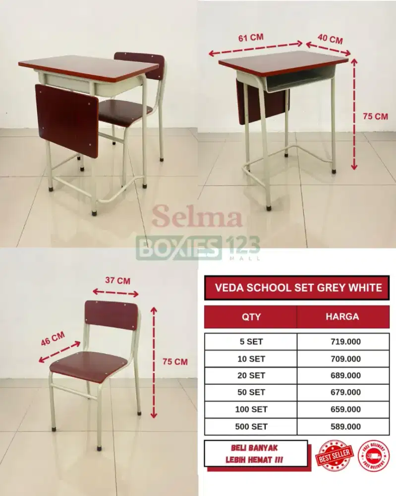 Obral bangku sekolah set SD SMP SMA