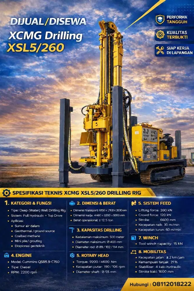 FOR SALE / RENT – XCMG DRILLING MACHINE (READY TO WORK!)