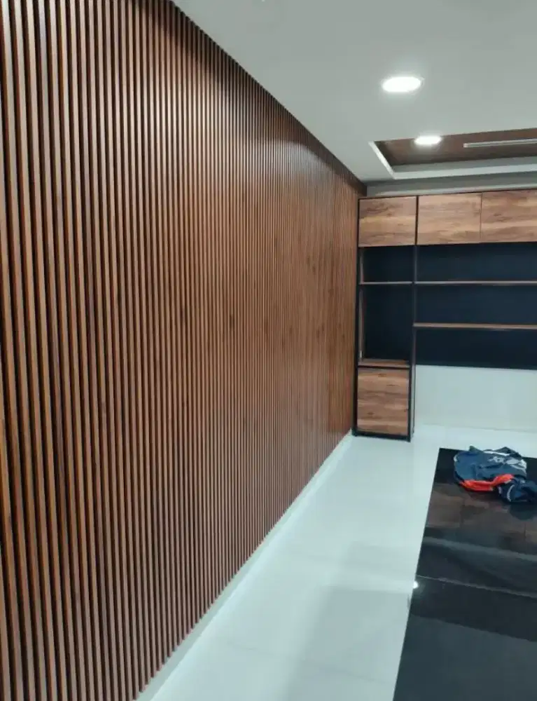 Wall panel wpc dan plafon pvc terpasang bahan + tukang