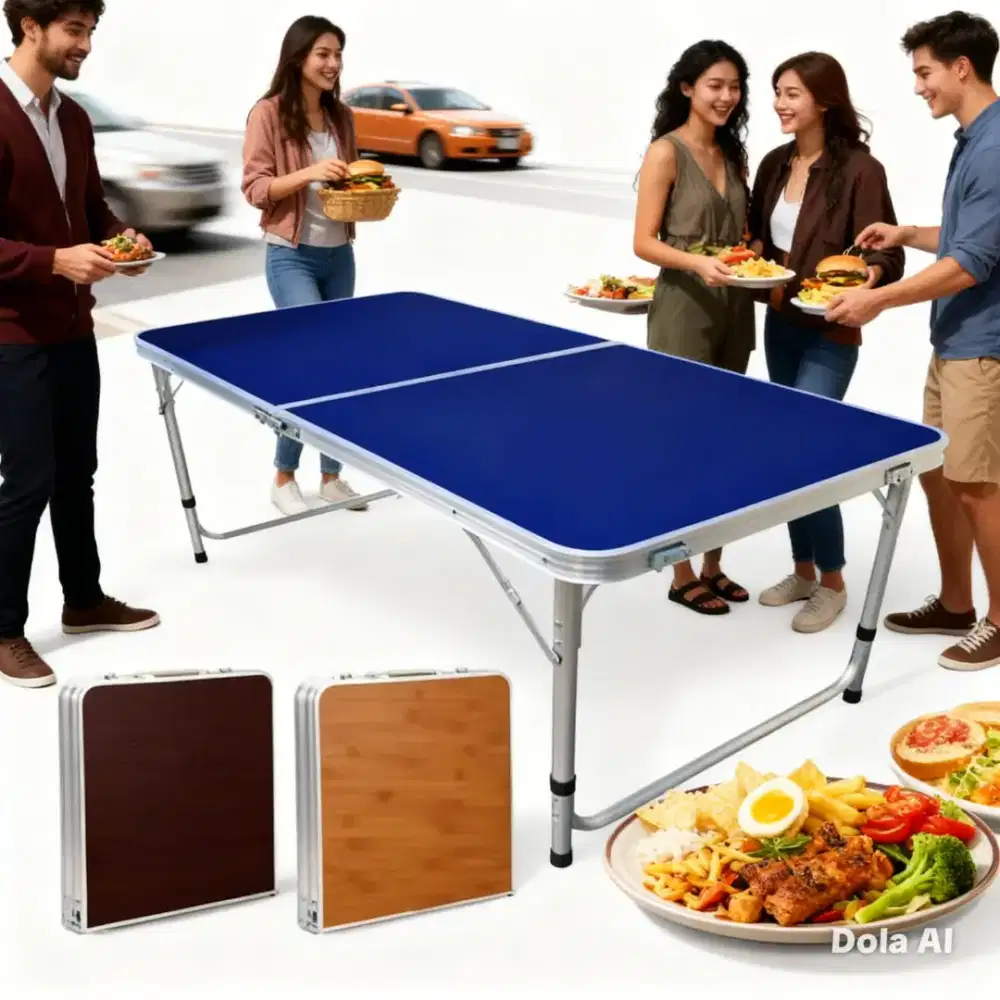 Btm - Meja lipat dagang Baru - minus retak halus