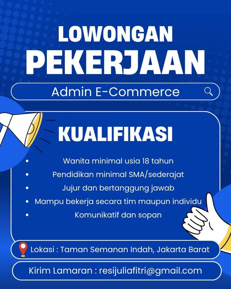 Lowongan Kerja Admin Marketplace