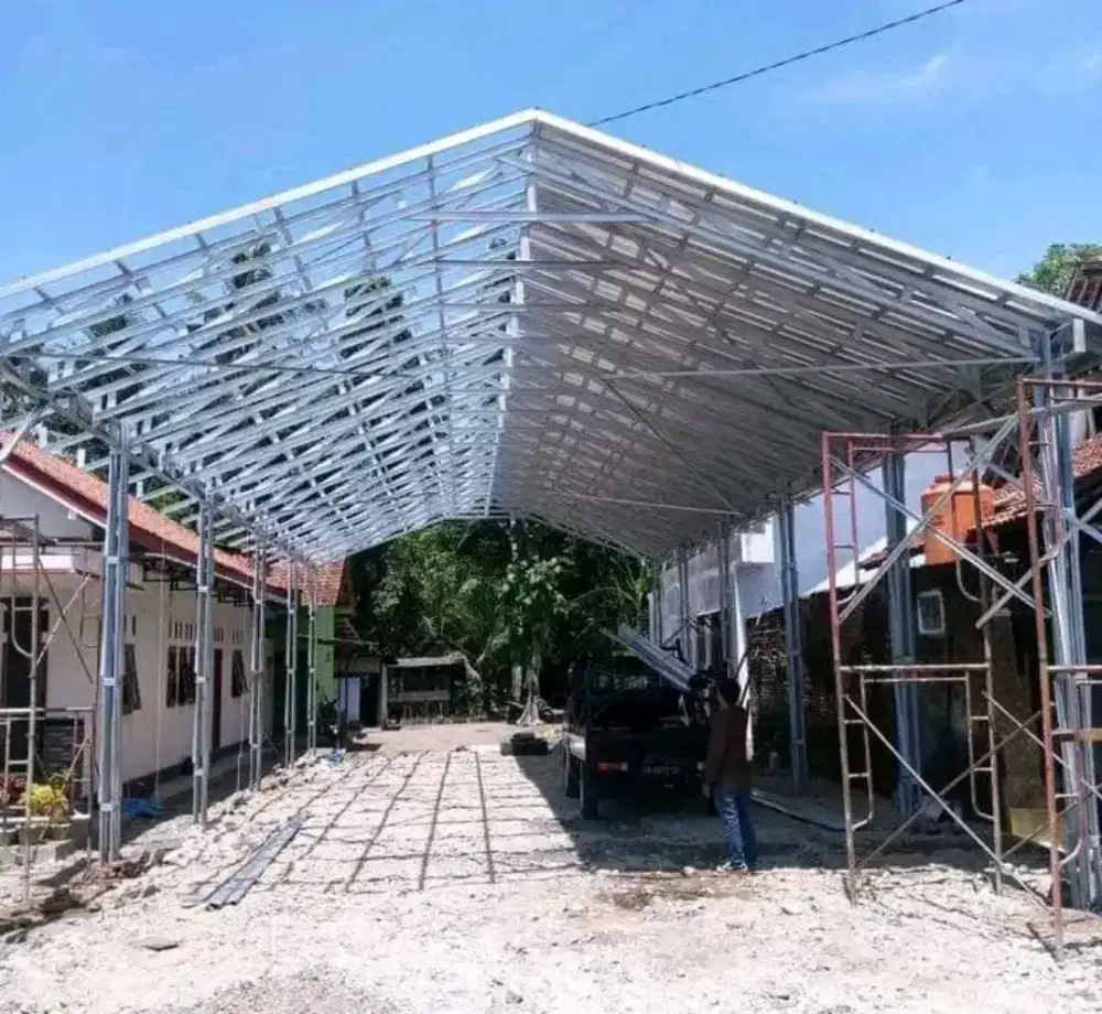 Pembuatan gudang dari baja ringan c.75 SNI bahan + tukang bergaransi