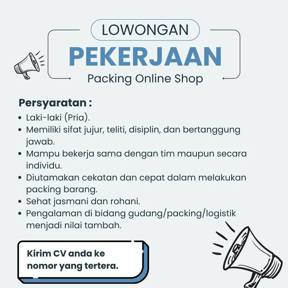 LOWONGAN PACKING ONLINE SHOP PENGALAMAN