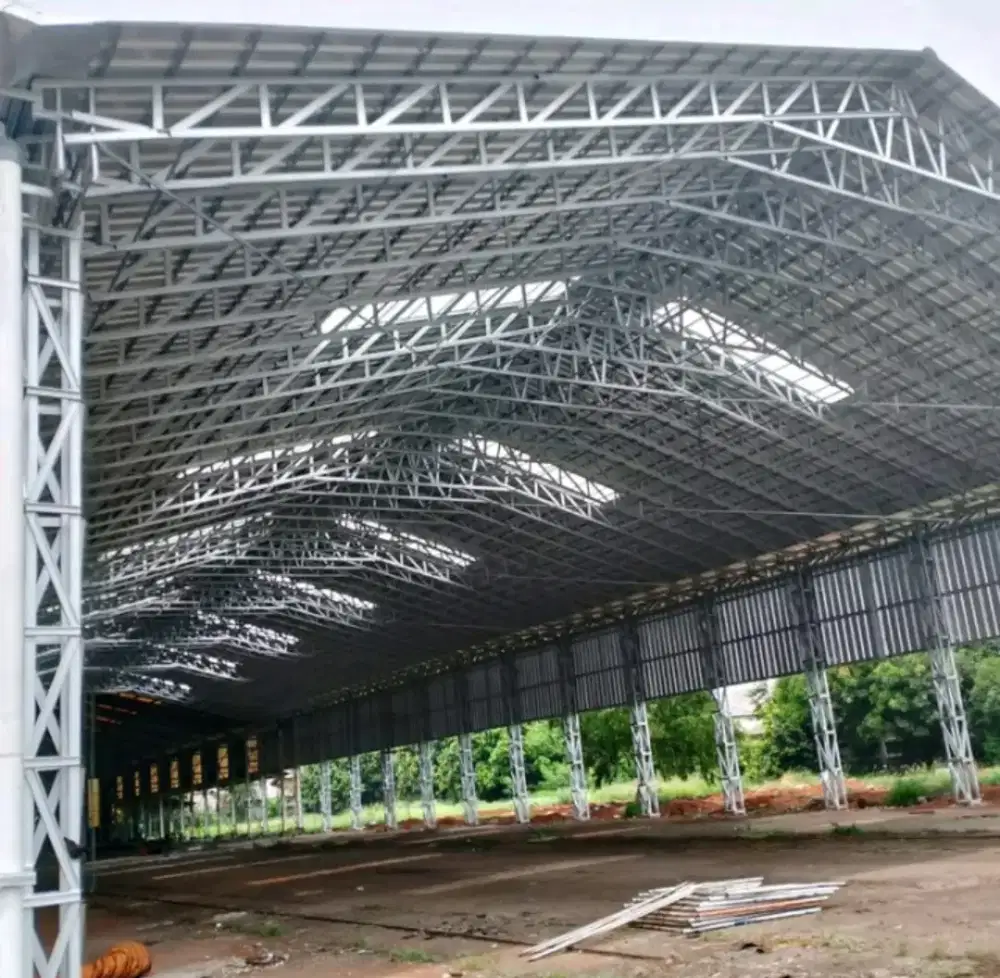 Gudang dari baja ringan terpasang bahan + tukang bergaransi