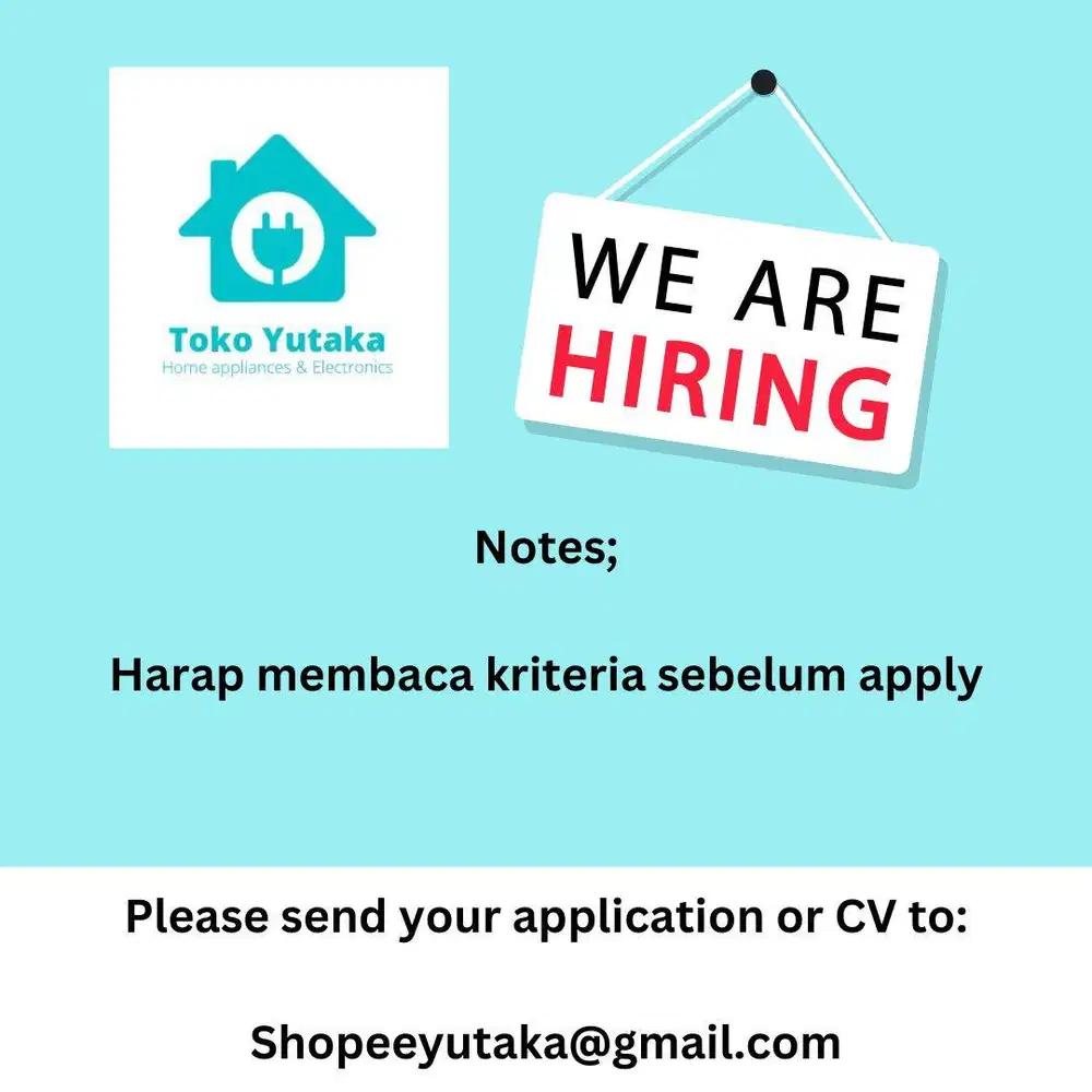 LOWONGAN KERJA CUSTOMER SERVICE PENGALAMAN SHOPEE/TIKTOKSHOP