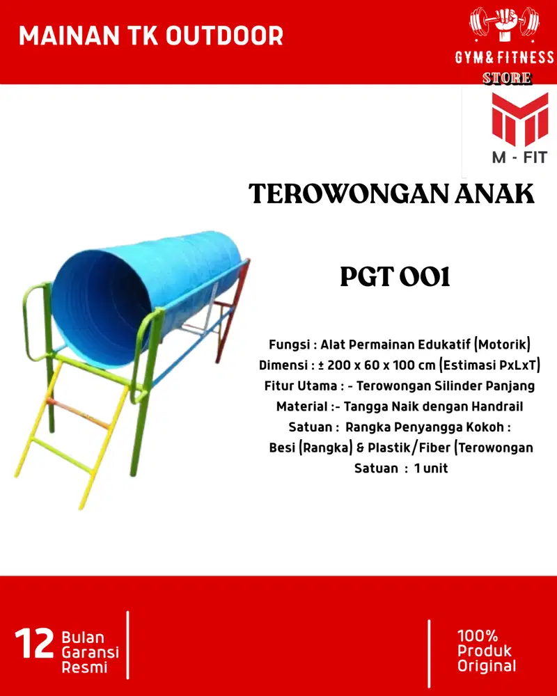 MAINAN EDUKASI TEROWONGAN ANAK PLAYGOUND/OUTDOOR UNTUK ANAK TK/PAUD