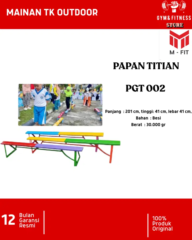 JUAL PAPAN TITIAN MAINAN EDUKASI ANAK TK PERLENGKAPAN MAINAN ANAK TK,