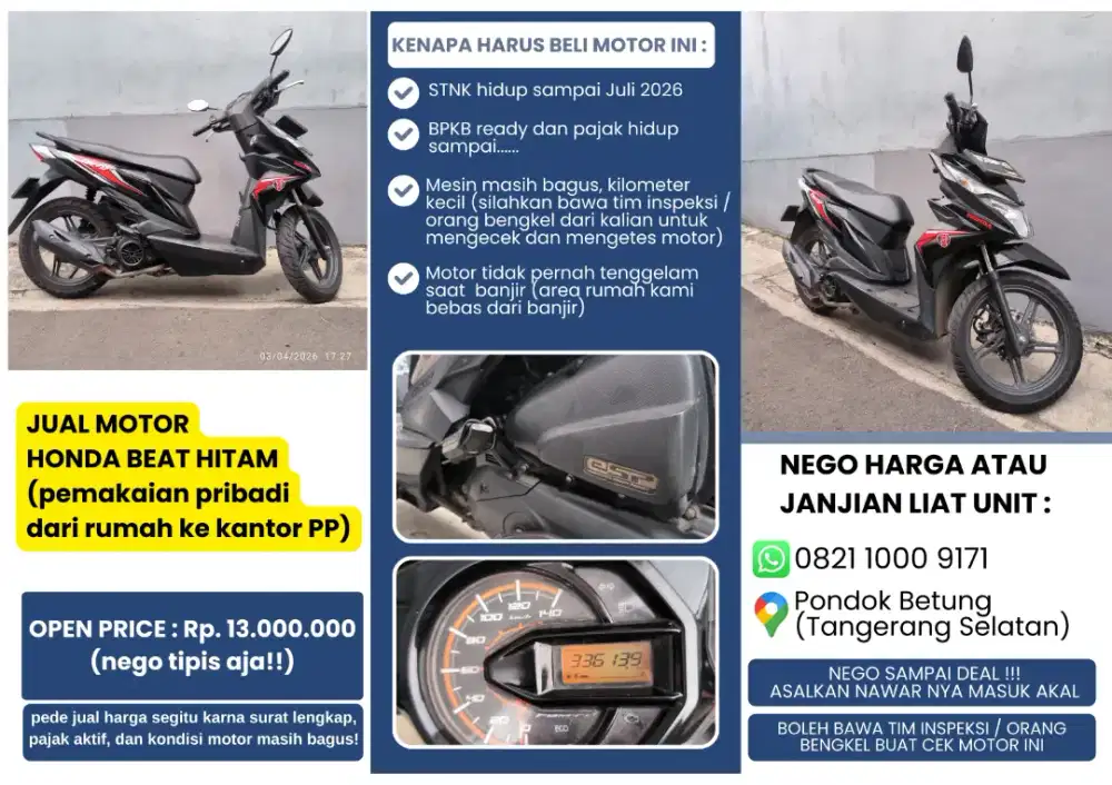 JUAL HONDA BEAT TAHUN 2019