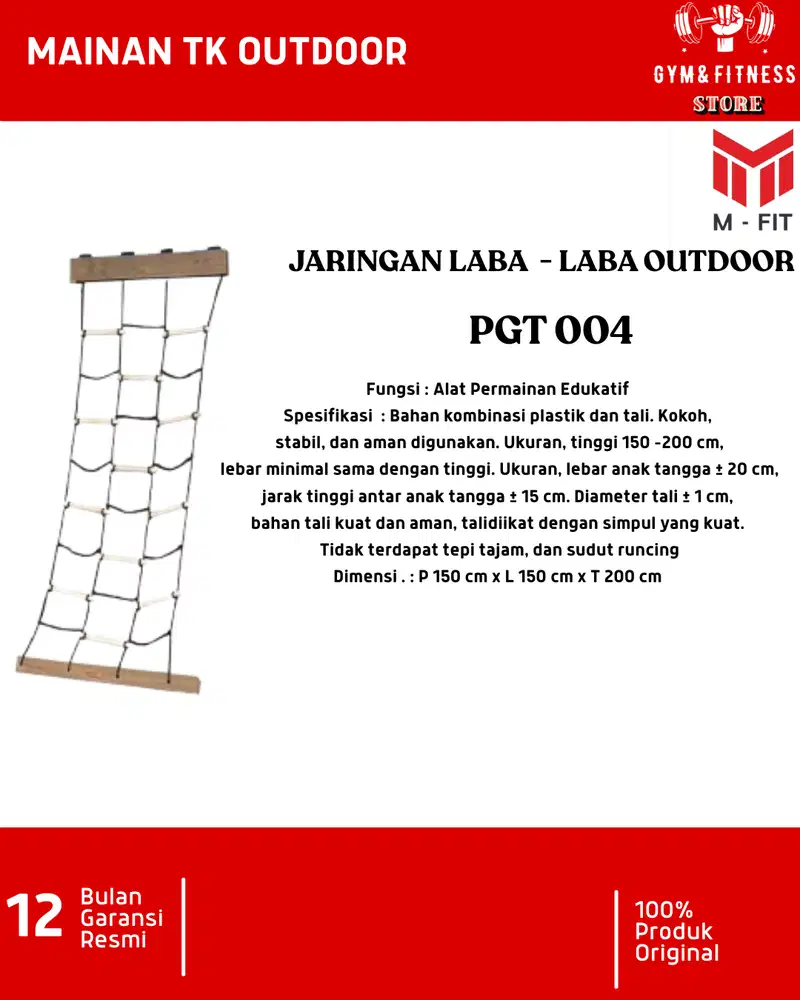 JUAL MAINAN EDUKASI PLAYGROUND / OUTDOOR JARING LABA - LABA