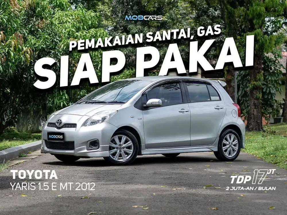ANGSURAN 2 JUTAAN! PAJAK PANJANG YARIS 1.5 E MT 2012 SILVER MOBCARS